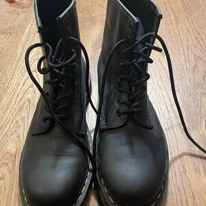 Dr. Martens 8 Eyelet Black Boots 10US Ladies, 42 EU